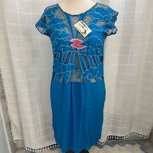 Vintage Cloudburst Collection Rayon Beach Coverup Dress Size Medium